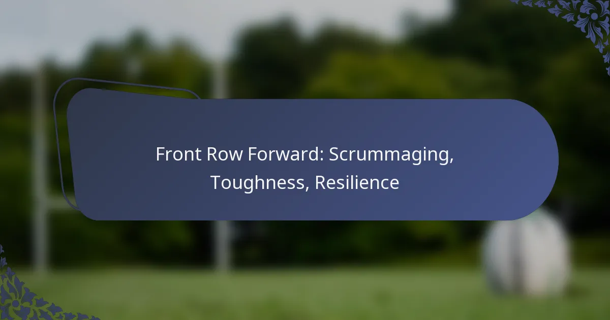 Front Row Forward: Scrummaging, Toughness, Resilience