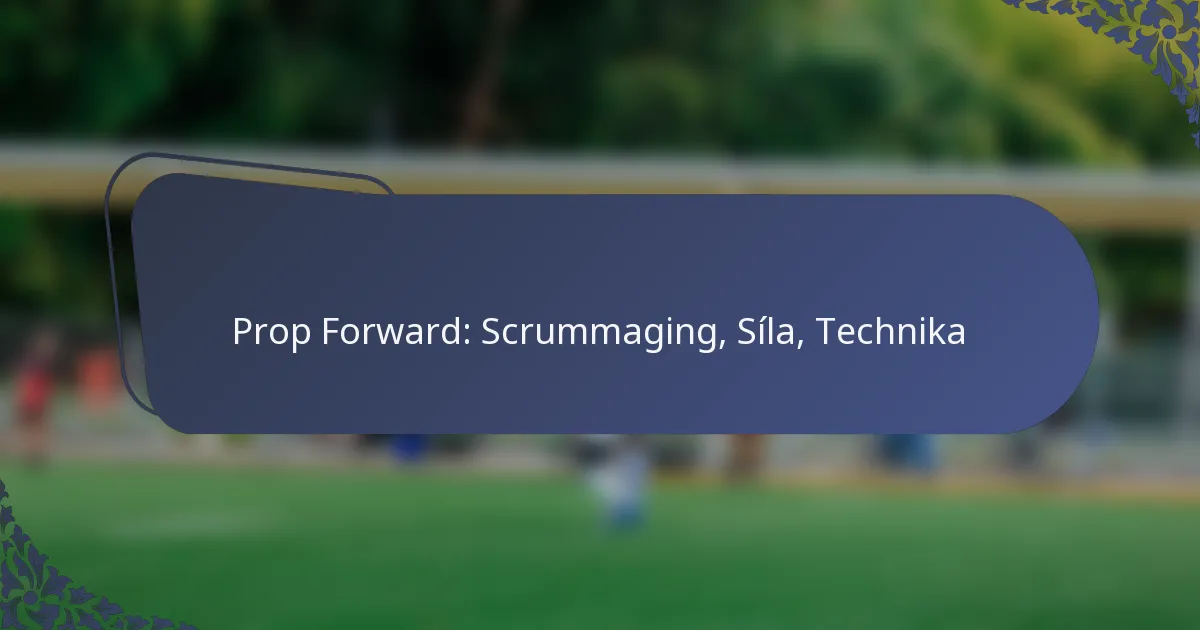 Prop Forward: Scrummaging, Síla, Technika