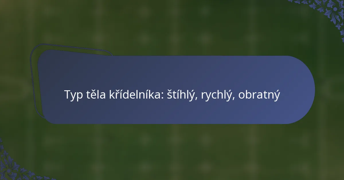 Typ těla křídelníka: štíhlý, rychlý, obratný