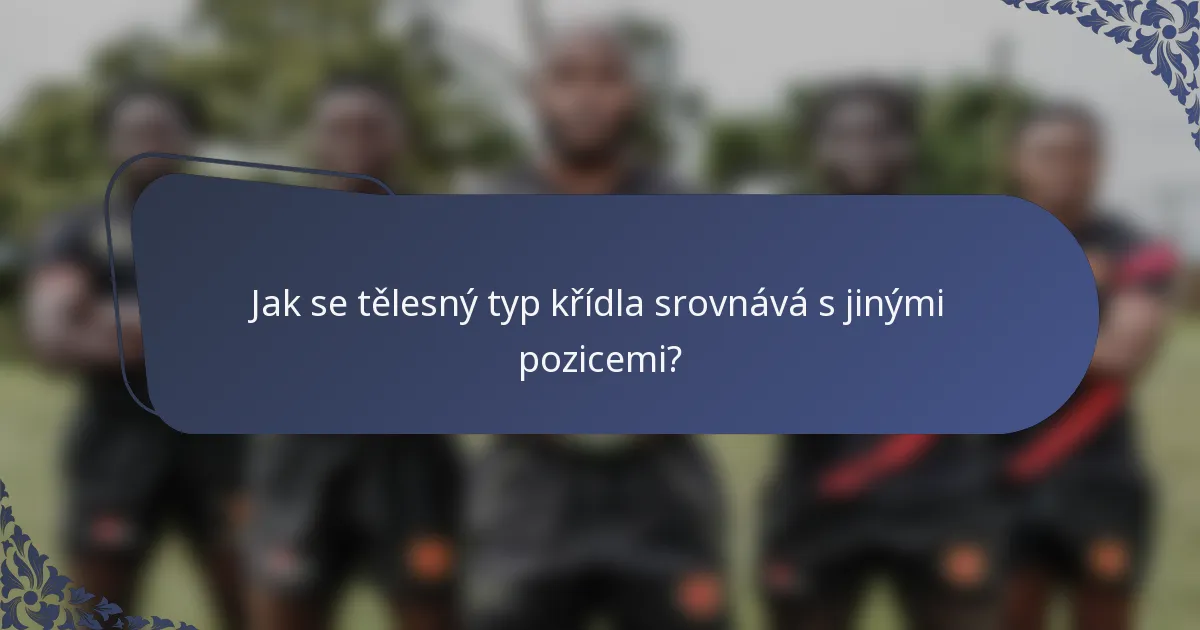 Jak se tělesný typ křídla srovnává s jinými pozicemi?